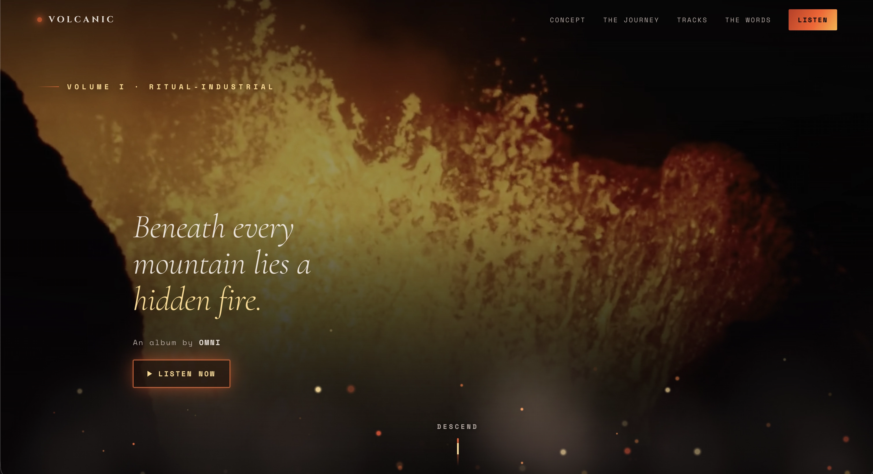 VOLCANIC Concept-Album Microsite