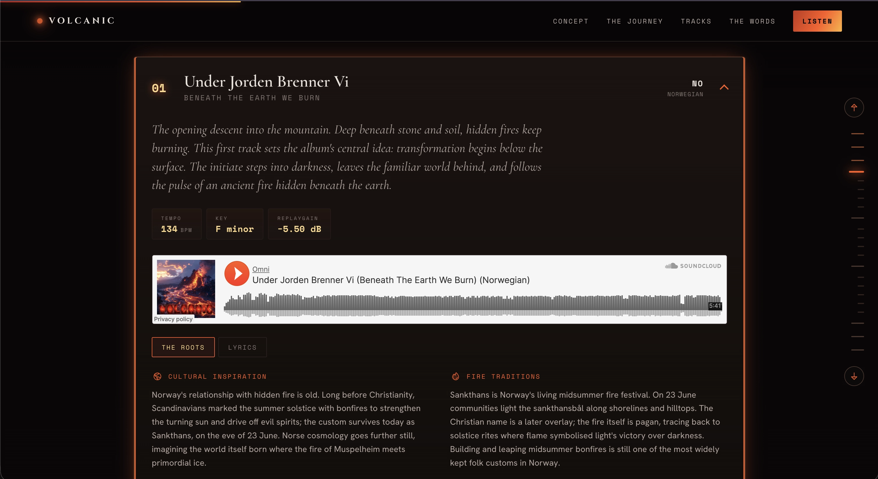VOLCANIC etymology feature section
